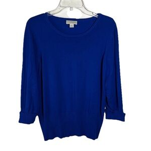 Appleseed’s Size Large Royal Blue 3/4 Sleeve Women’s Sweater